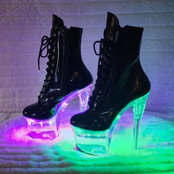 FlashDance 7" Led Light up Platform Ankle Boots Flash dance - Picture 6 of 15